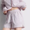Gestreifte Schlafanzug-Shorts aus Baumwolle im «Room Service»-Stil