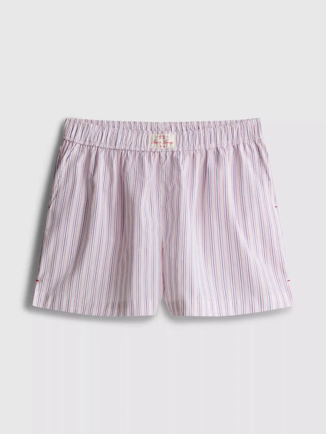 Gestreifte Schlafanzug-Shorts aus Baumwolle im «Room Service»-Stil
