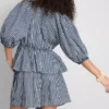 Gestreifte Seersucker-Bluse mit Puffärmeln von Paula Echevarría