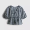 Gestreifte Seersucker-Bluse mit Puffärmeln von Paula Echevarría