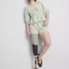 Gestreifte Seersucker-Shorts aus Baumwolle