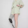 Gestreifte Seersucker-Shorts aus Baumwolle