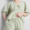 Gestreifte Seersucker-Shorts aus Baumwolle
