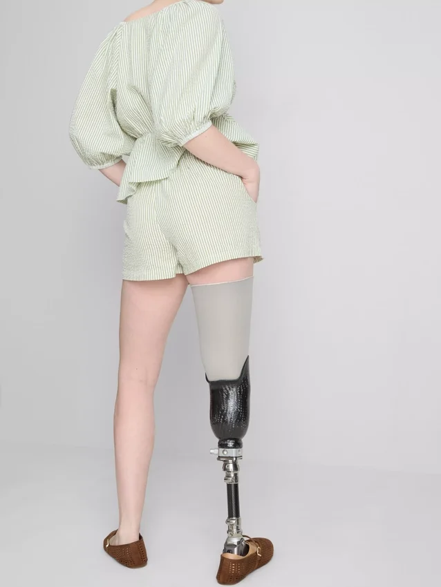 Gestreifte Seersucker-Shorts aus Baumwolle