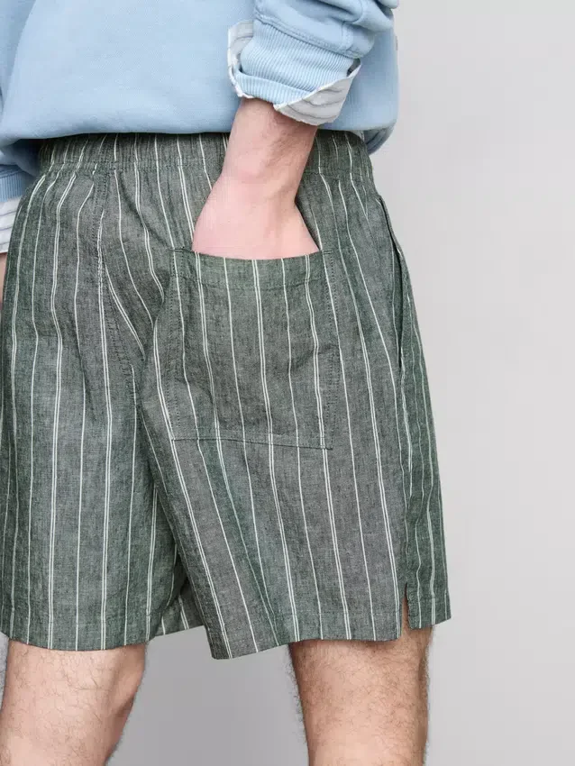 Gestreifte Shorts aus Leinenmischung