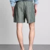 Gestreifte Shorts aus Leinenmischung