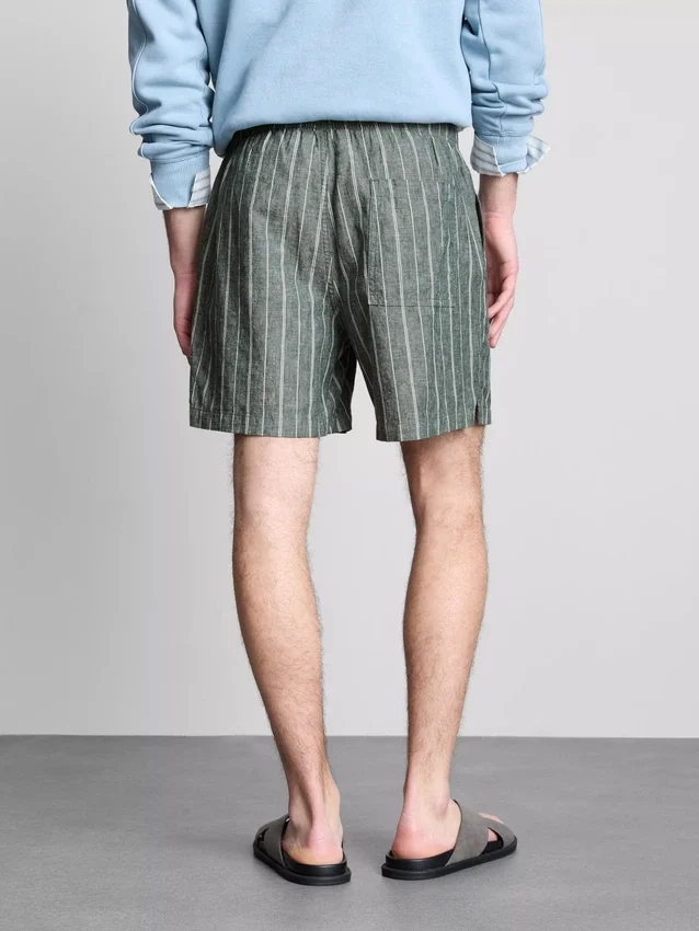 Gestreifte Shorts aus Leinenmischung