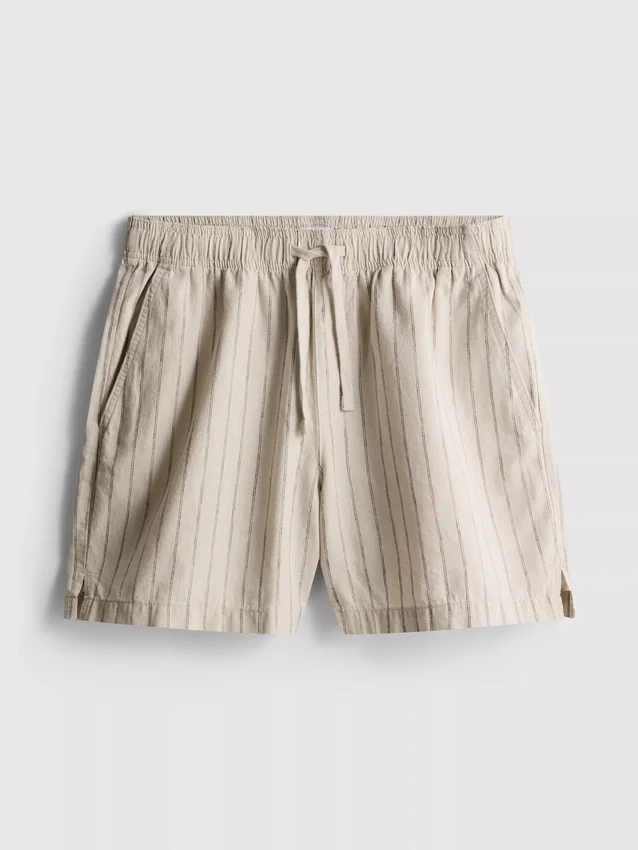 Gestreifte Shorts aus Leinenmischung