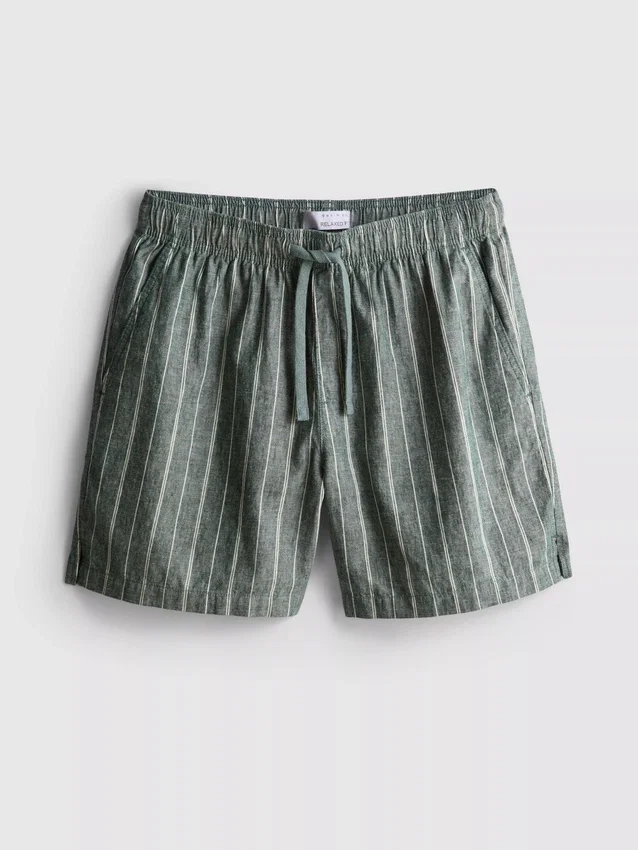 Gestreifte Shorts aus Leinenmischung