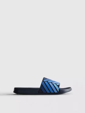 Gestreifte Slingback-Sandalen