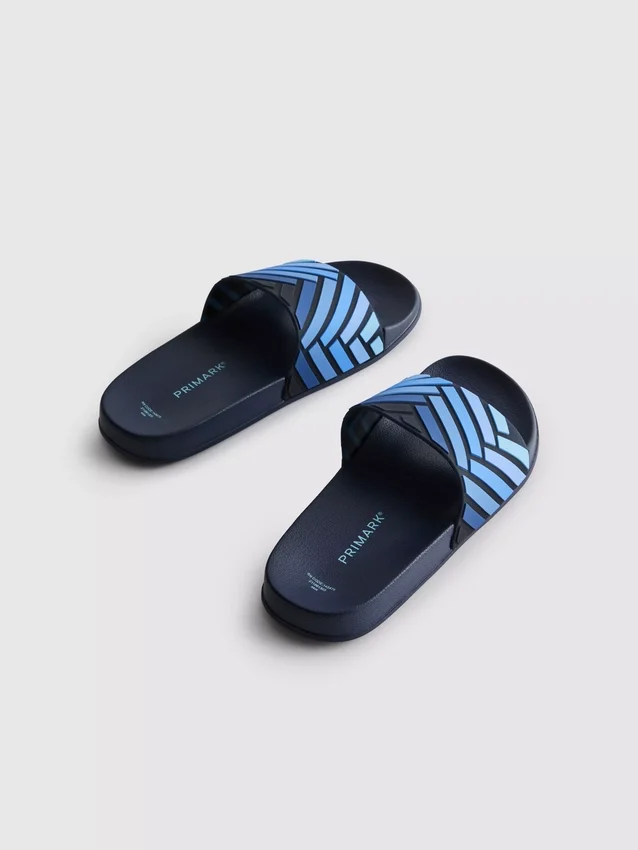 Gestreifte Slingback-Sandalen