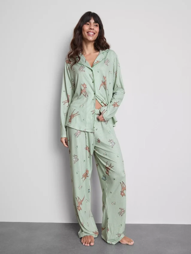 Gestreifter Boyfriend-Schlafanzug «Bambi» von Disney