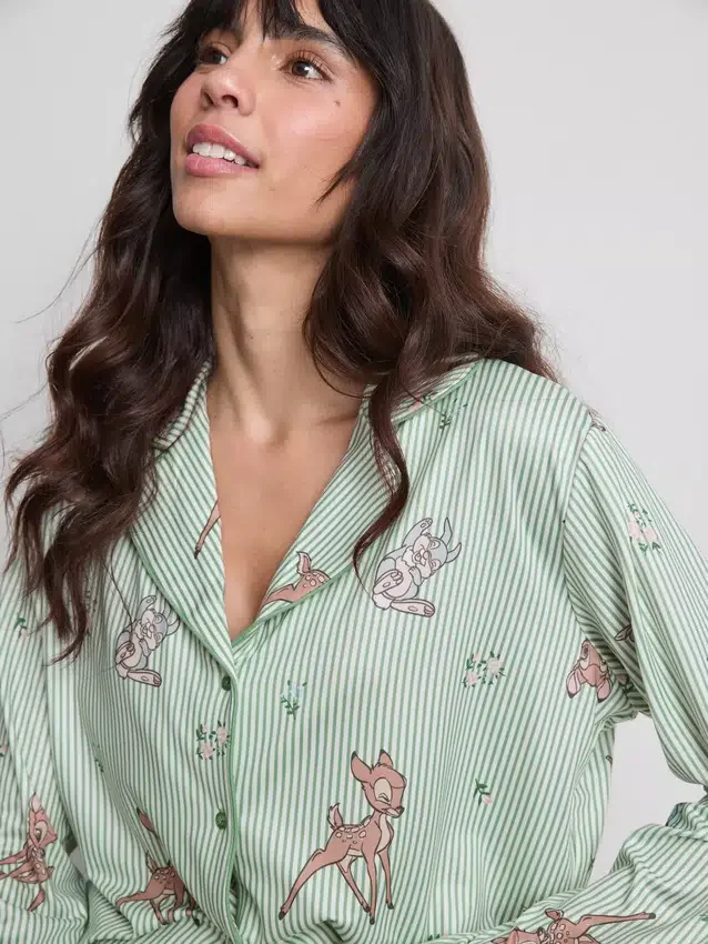 Gestreifter Boyfriend-Schlafanzug «Bambi» von Disney