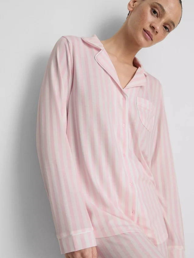 Gestreifter Jersey-Schlafanzug im Boyfriend-Stil