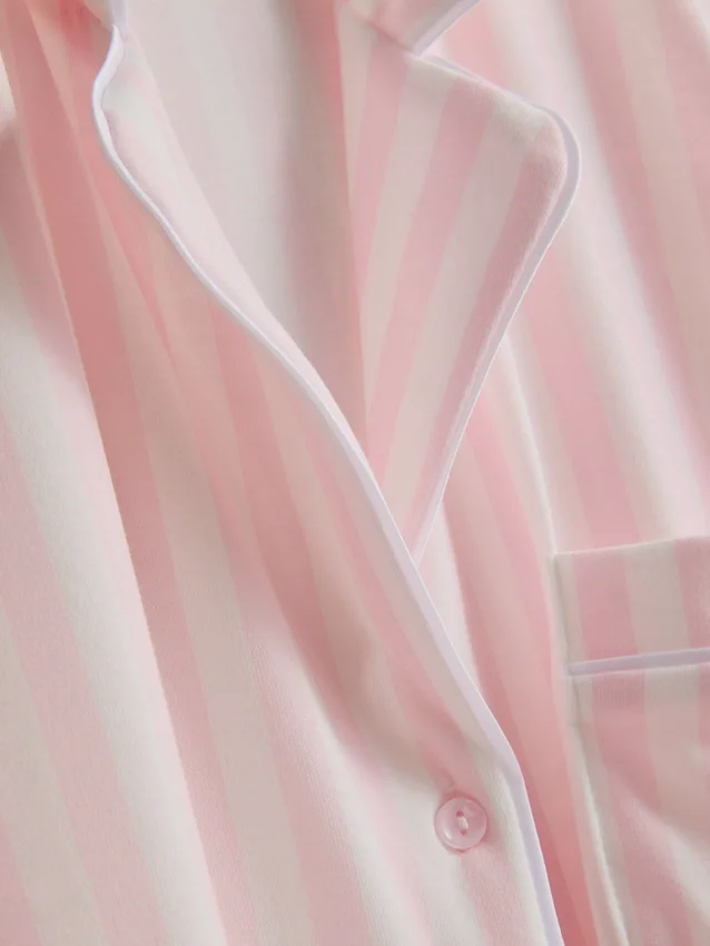 Gestreifter Jersey-Schlafanzug im Boyfriend-Stil