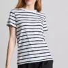 Gestreiftes T-Shirt mit Rundhalsausschnitt und kurzen Ärmeln