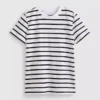 Gestreiftes T-Shirt mit Rundhalsausschnitt und kurzen Ärmeln