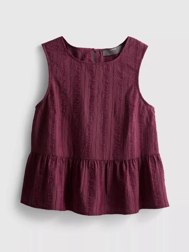 Gestreiftes Tanktop mit Peplum-Saum