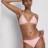 Gestreiftes Triangel-Bikini-Oberteil mit Seestern-Motiv