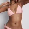 Gestreiftes Triangel-Bikini-Oberteil mit Seestern-Motiv