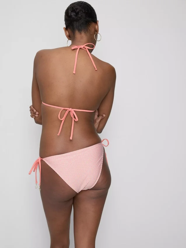 Gestreiftes Triangel-Bikini-Oberteil mit Seestern-Motiv