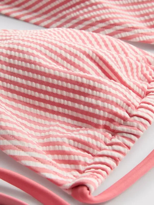 Gestreiftes Triangel-Bikini-Oberteil mit Seestern-Motiv