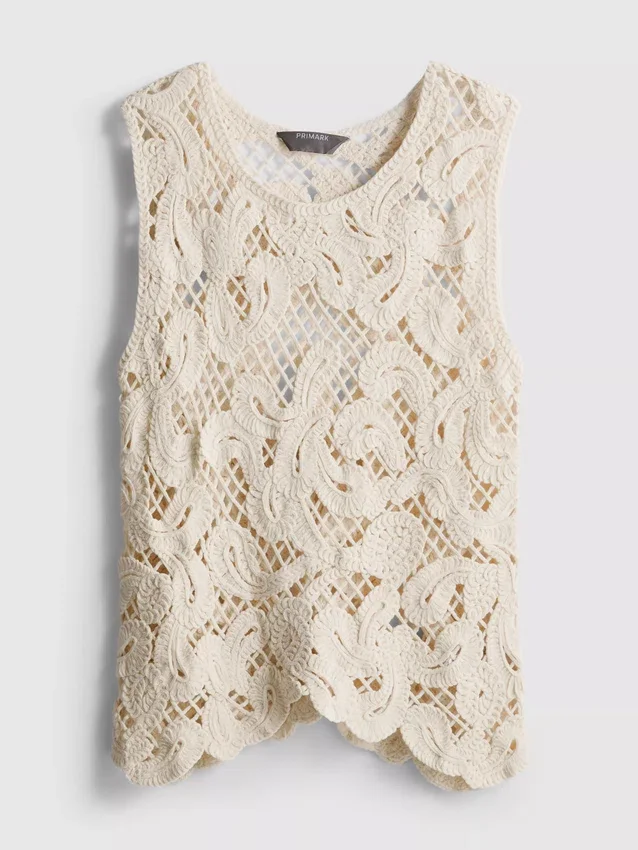 Gestricktes, asymmetrisches Häkel-Tanktop
