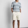Gestricktes Polohemd mit strukturierten Streifen