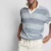 Gestricktes Polohemd mit strukturierten Streifen