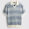 Gestricktes Polohemd mit strukturierten Streifen