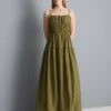 Gestuftes Smock-Maxikleid