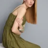 Gestuftes Smock-Maxikleid