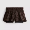 Gewebte Laufshorts mit Leopardenmuster
