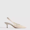 Gewebte Mesh-High Heels mit spitzer Zehenform