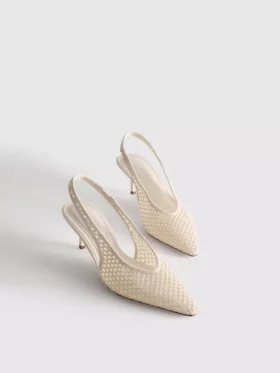 Gewebte Mesh-High Heels mit spitzer Zehenform