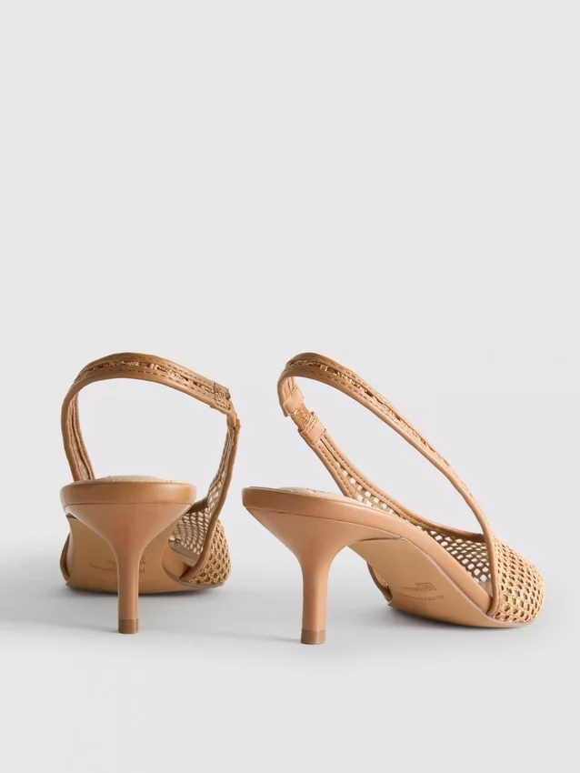 Gewebte Mesh-High Heels mit spitzer Zehenform