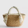 Gewebte Midi-Bucket-Tasche aus Stroh