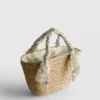 Gewebte Midi-Bucket-Tasche aus Stroh