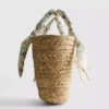 Gewebte Midi-Bucket-Tasche aus Stroh