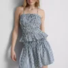 Gingham-Cami-Top mit gerafftem Peplum