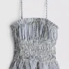 Gingham-Cami-Top mit gerafftem Peplum