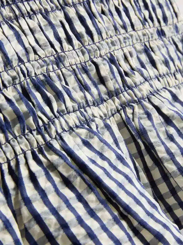 Gingham-Cami-Top mit gerafftem Peplum