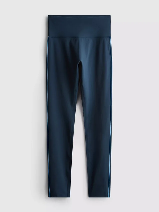 Glatte, stützende Active-Leggings mit Pipe-Detail