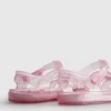 Glitzernde Jelly-Sandalen mit Gitterdesign