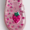 Glitzernde Jelly-Sandalen mit Gitterdesign