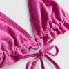 Glitzerndes Triangel-Bikini-Oberteil mit Rüschen
