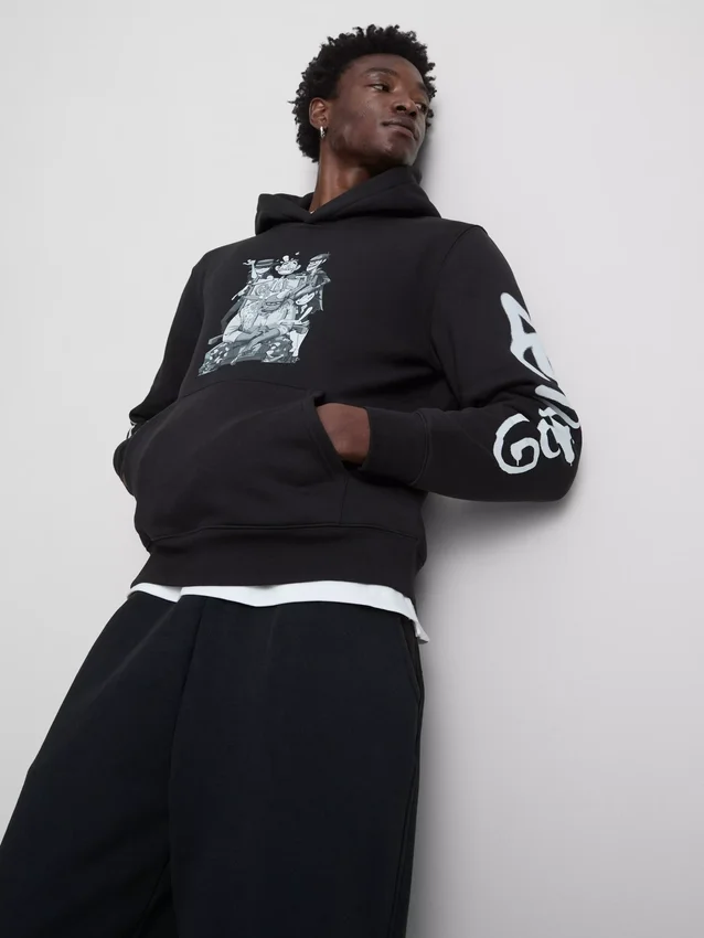 Gorillaz-Hoodie mit Grafikprint