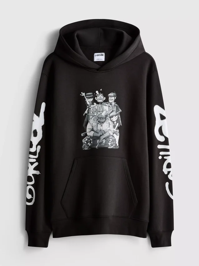 Gorillaz-Hoodie mit Grafikprint