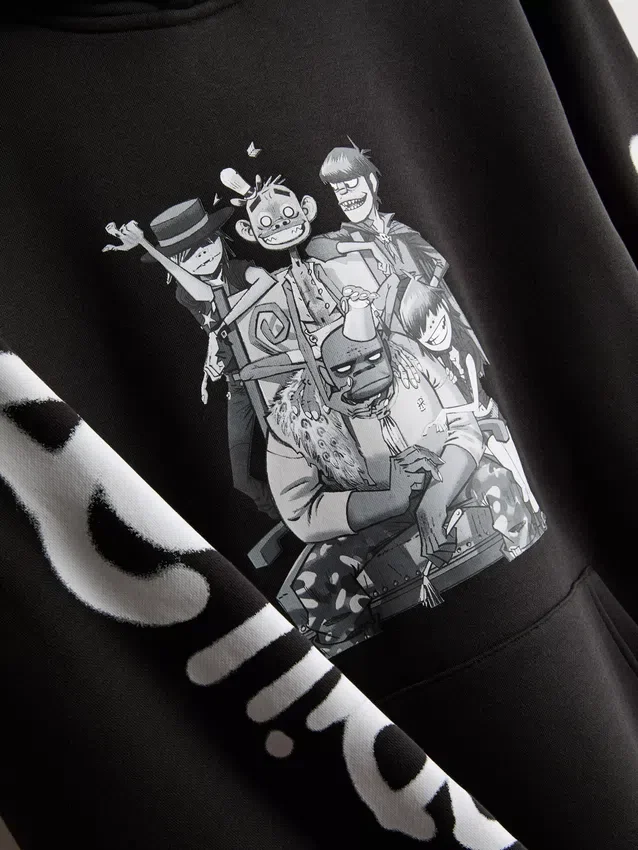 Gorillaz-Hoodie mit Grafikprint