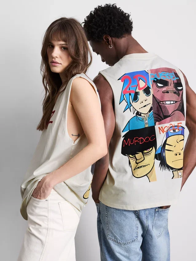Gorillaz-Tanktop mit Grafikprint